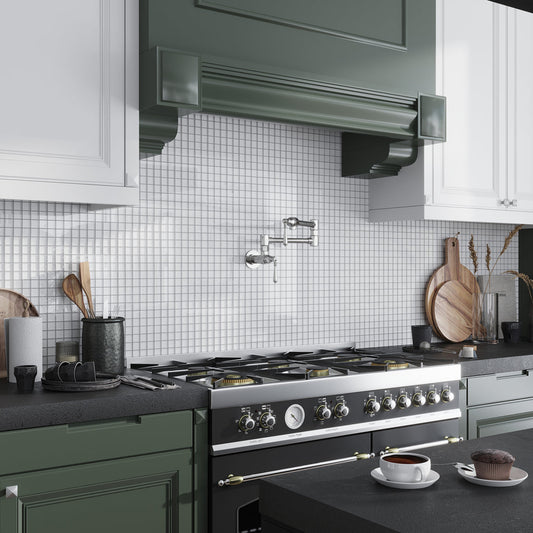 White 12x12 Glossy Square Glass Mosaic Tile (10 pack, 9.67 sq ft/case) - Sample