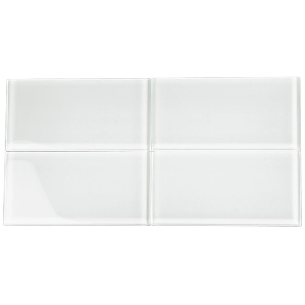 3x6 White Glass tile