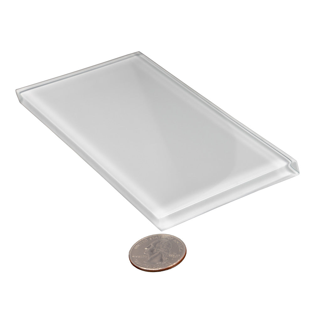 White 3x6 Glossy Subway Glass Tile (40 pack, 5 sq ft/case) - Sample