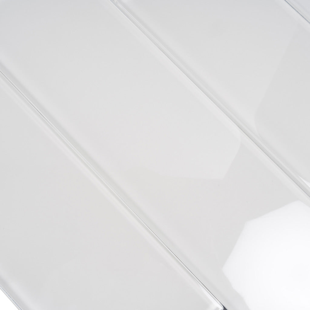 4x16 White Polished Glass Tile