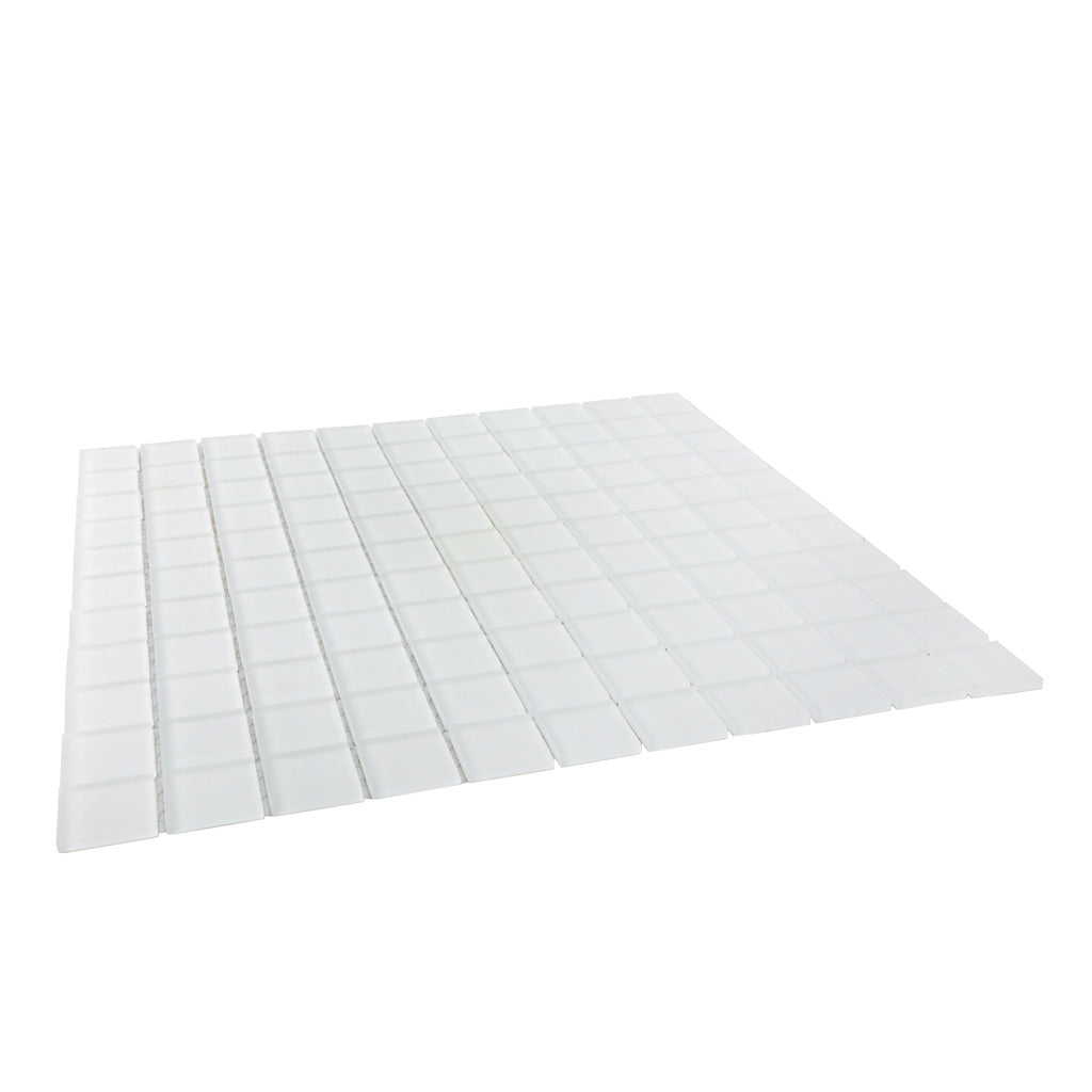 1x1 White Matte Glass Tile