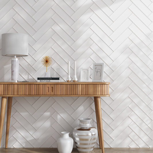 White 3x12 Matte Subway Glass Tile (20 pack, 5 sq ft/case)