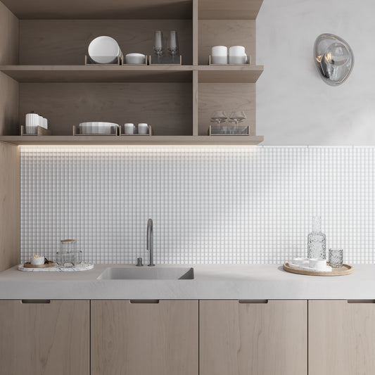 White 12x12 Matte Square Glass Mosaic Tile (10 pack, 9.67 sq ft/case)