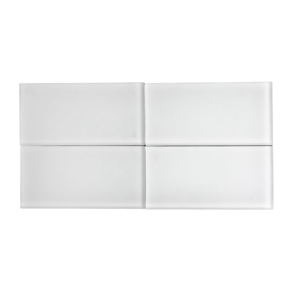 White 3x6 Matte Subway Glass Tile (40 pack, 5 sq ft/case) - Sample