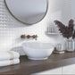 10 pack White 11.8 in. x 11.8 in. 1 in. x 1 in. Polished Glass Mosaic Tile (9.67 sq ft/case) - Sample