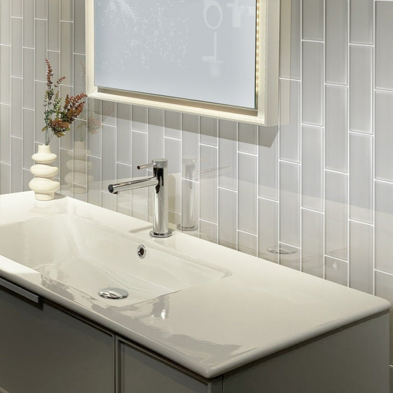 Lace White 3x12 Glossy Subway Glass Tile (20 pack, 5 sq ft/case) - Sample