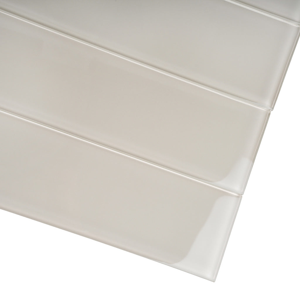 Lace White 3x12 Glossy Subway Glass Tile (20 pack, 5 sq ft/case) - Sample