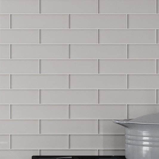 Warm Greige 3-in. x 12-in. Polished Glass Mosaic Floor and Wall Tile (25 Cases, 125 sq ft/Pallet)