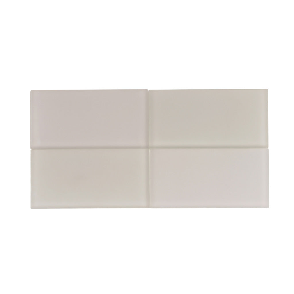 3x6 Lace White Matte Glass Mosaic Tile 