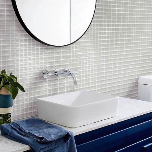 Lace White 12x12 Glossy Square Glass Mosaic Tile (10 pack, 9.67 sq ft/case) - Sample