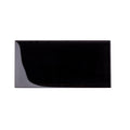 Glossy black 3x6 glass subway tile with smooth finish for wall applications