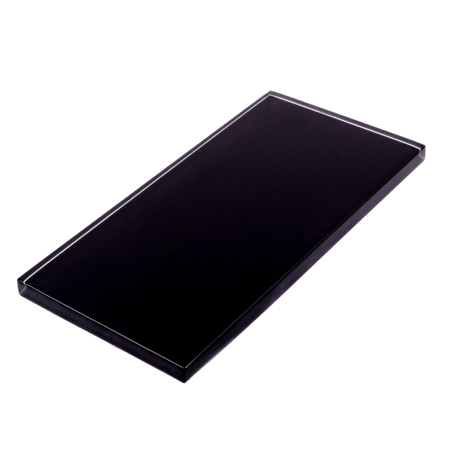 Black 3x6 Glossy Glass Subway tile (40 pack, 5 sq ft/case)