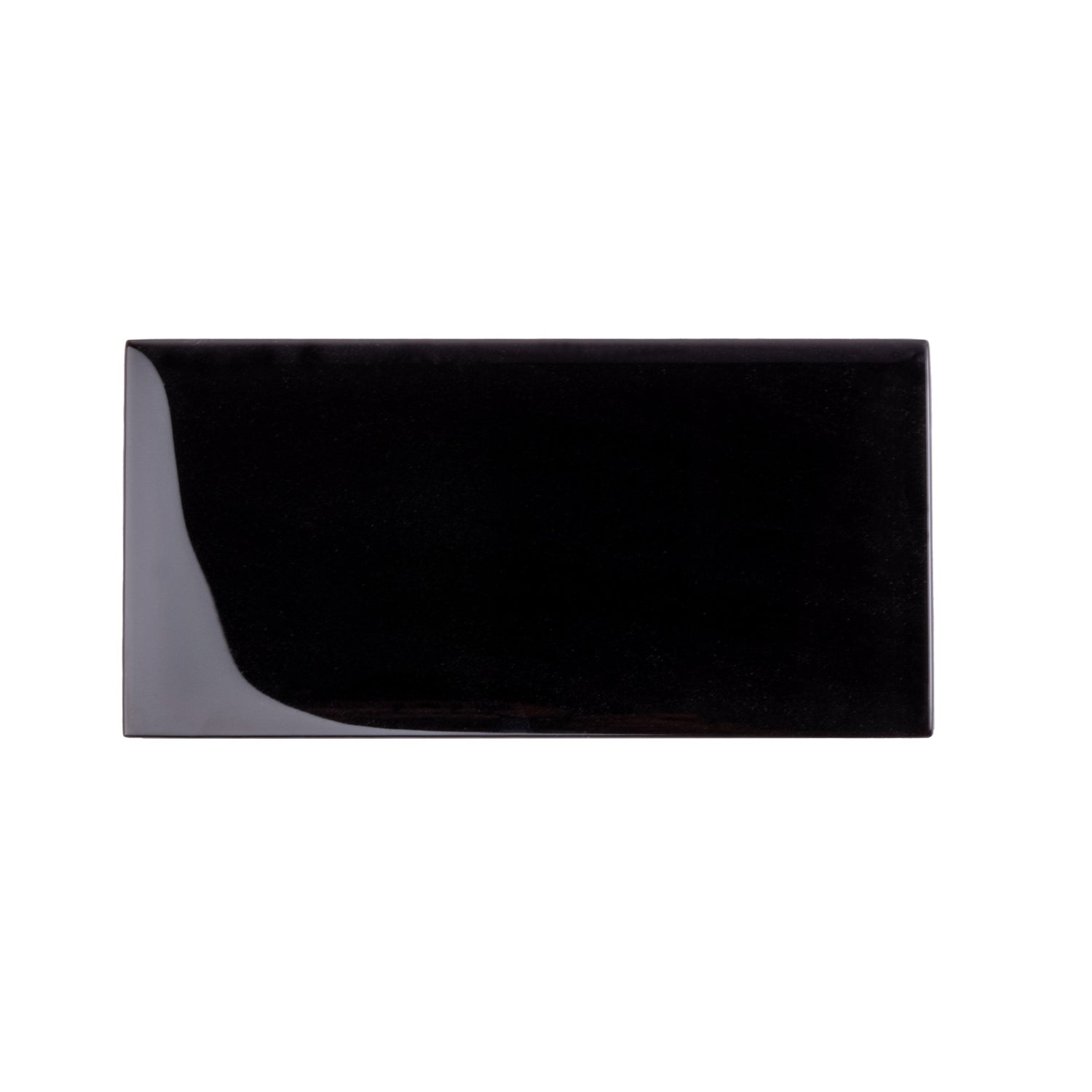 Sample - Black 3x6 Glossy Glass Subway tile (40 pack, 5 sq ft/case)