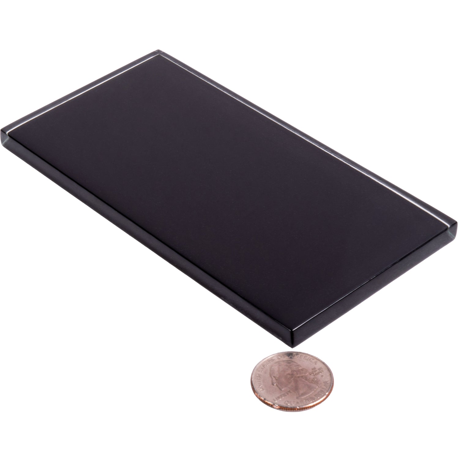 Sample - Black 3x6 Glossy Glass Subway tile (40 pack, 5 sq ft/case)