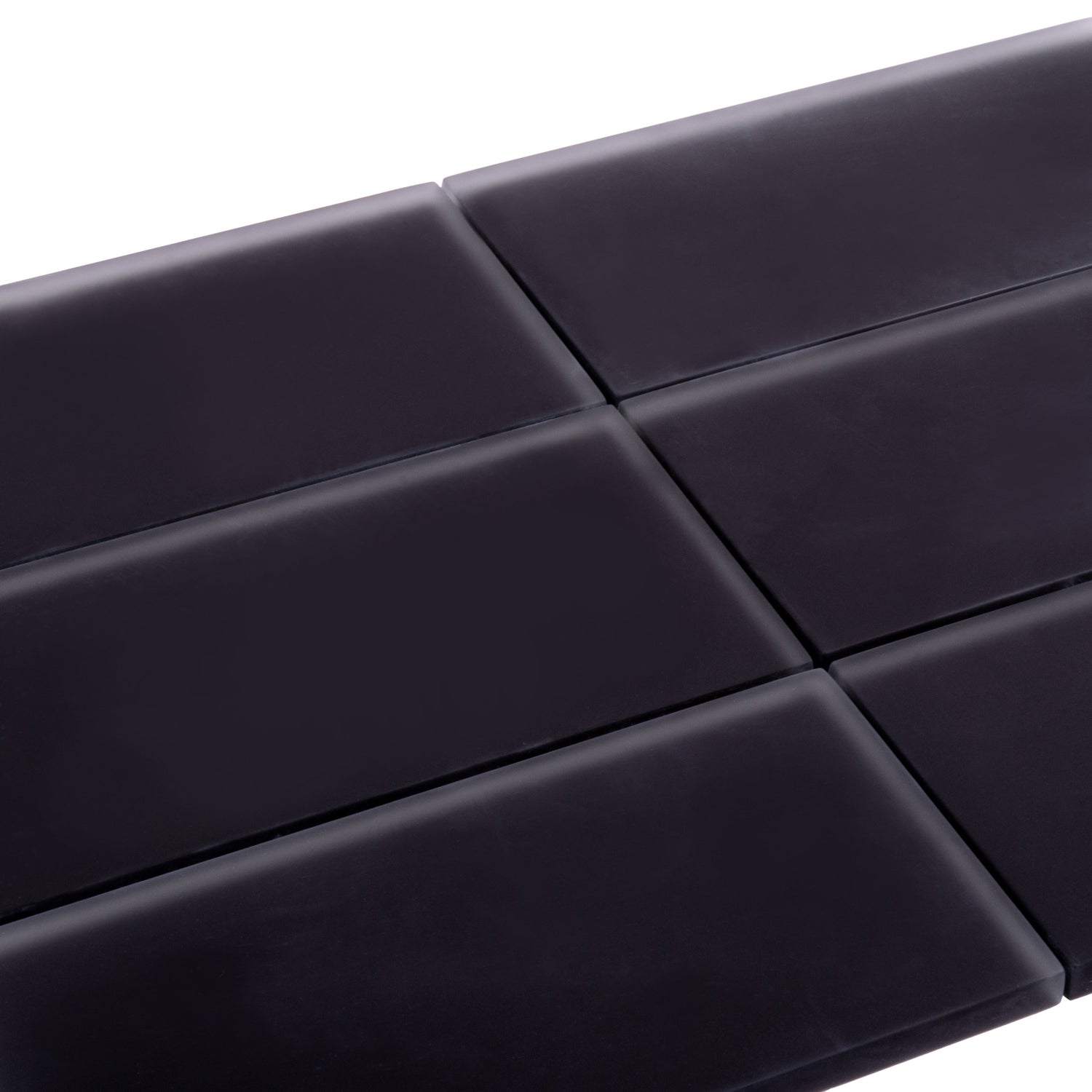 Sample - Black 3x6 Matte Glass Subway tile (40 pack, 5 sq ft/case)