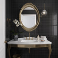 black glossy glass mosaic tile 12x12 square on bathroom wall