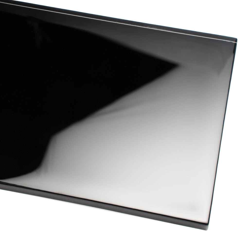Black 4x16 Glossy Subway Glass Tile (12 pack, 5.33 sq ft/case) - Sample