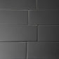 Black 4x16 Glossy Subway Glass Tile (12 pack, 5.33 sq ft/case) - Sample