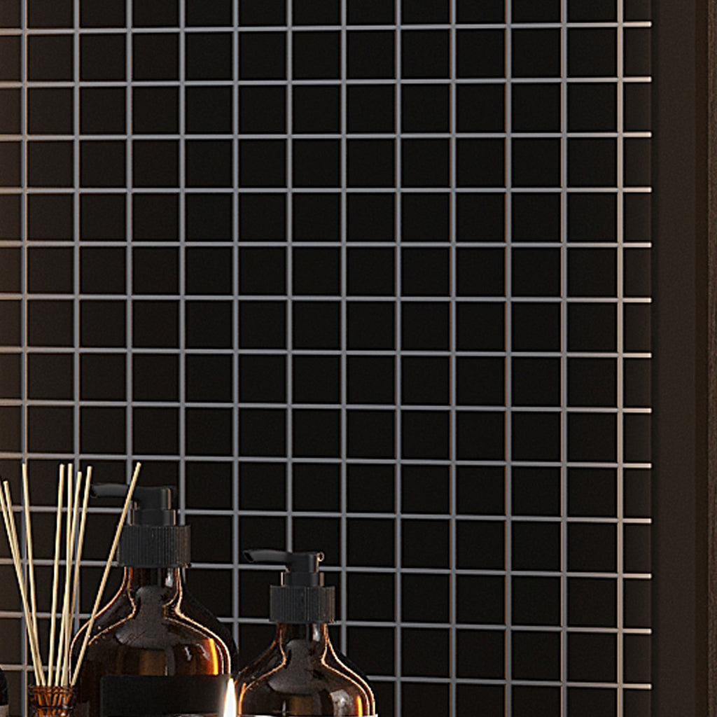 Black 12x12 Matte Square Glass Mosaic Tile (10 pack, 9.67 sq ft/case)