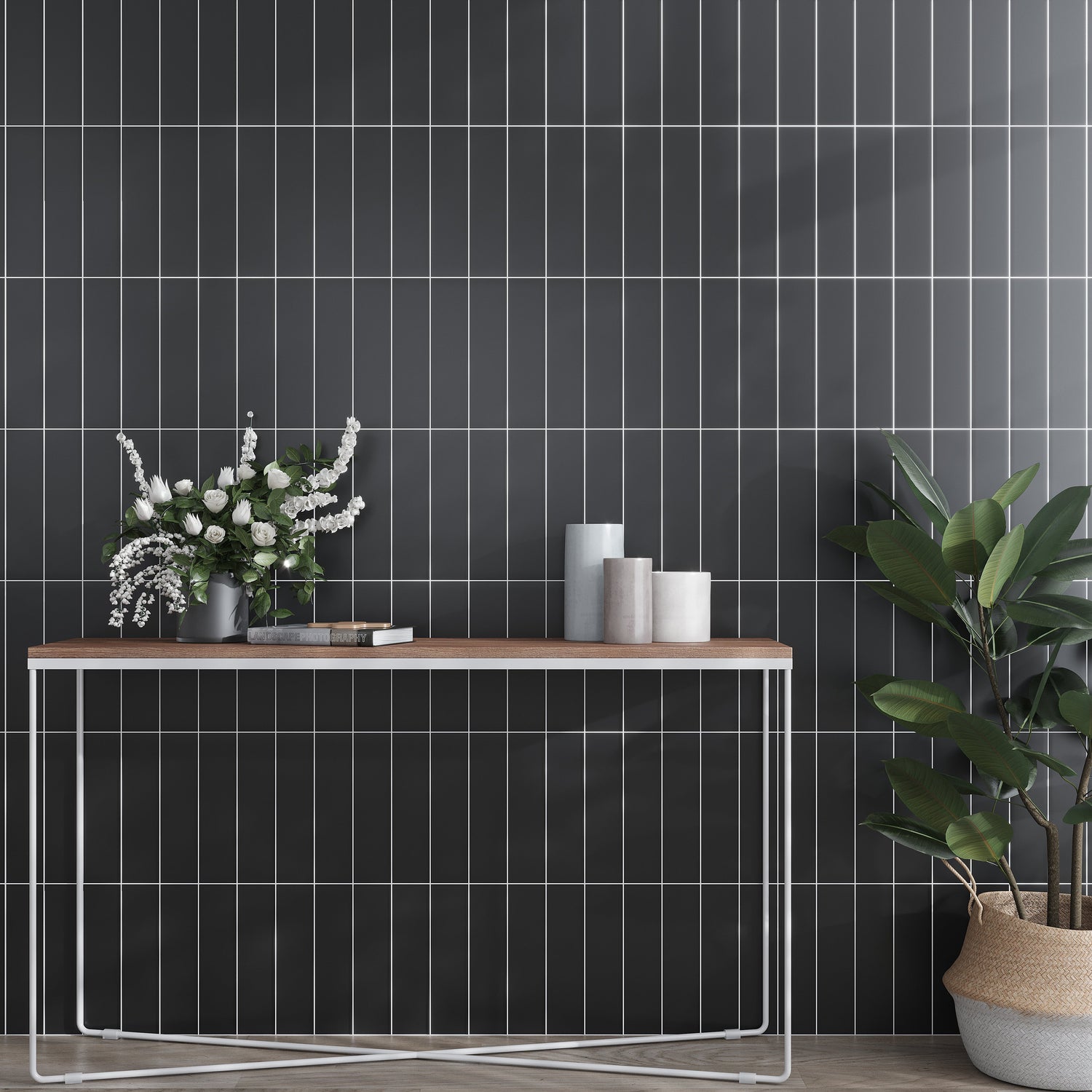 Sample - Black 3x12 Matte Glass Subway tile (20 pack, 5 sq ft/case)