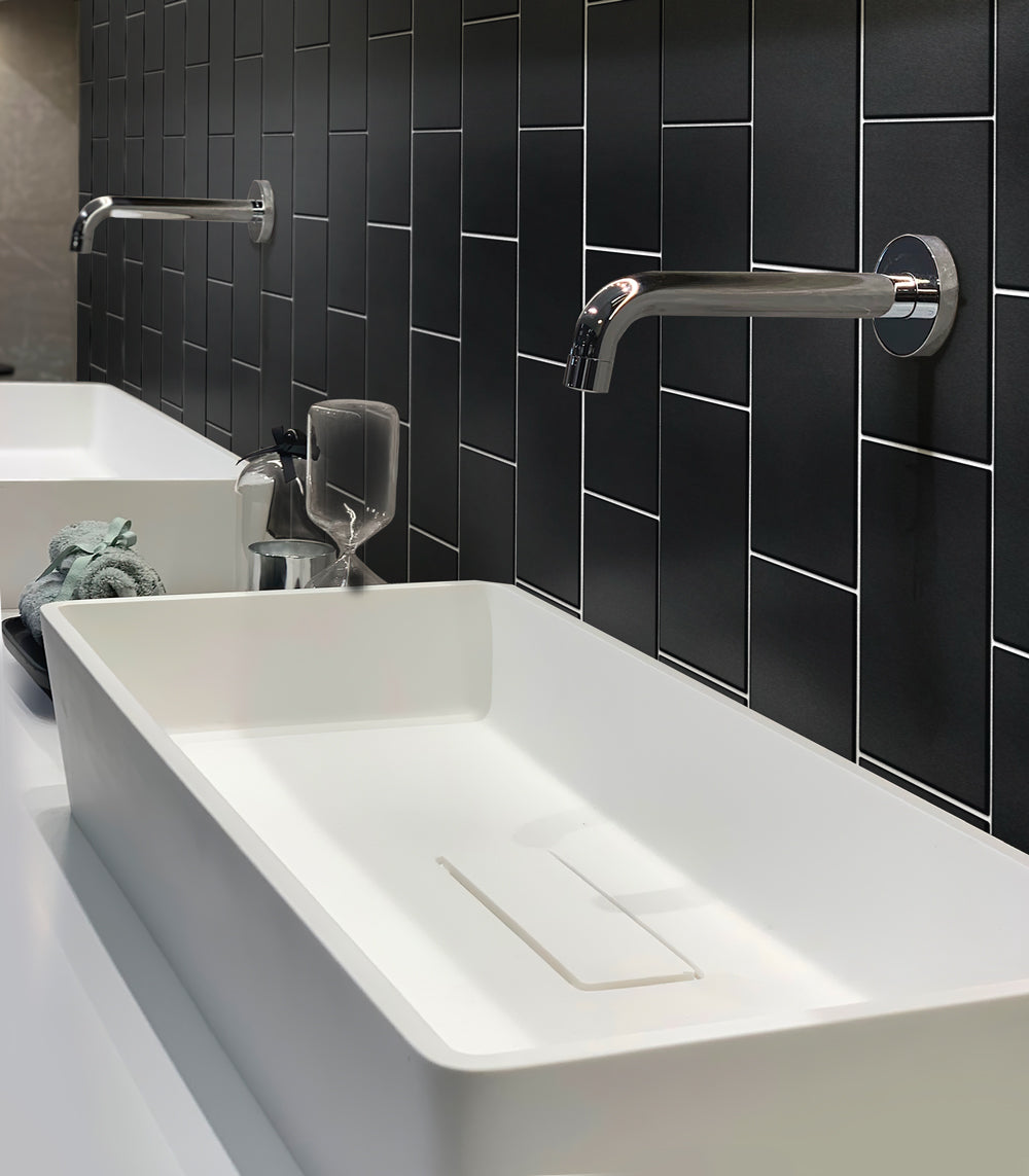 Sample - Black 3x6 Matte Glass Subway tile (40 pack, 5 sq ft/case)