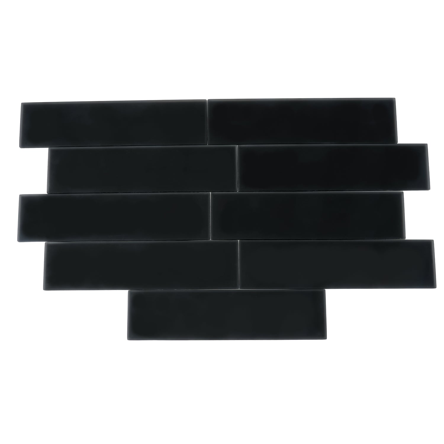 Black 3x12 Matte Glass Subway tile (20 pack, 5 sq ft/case)