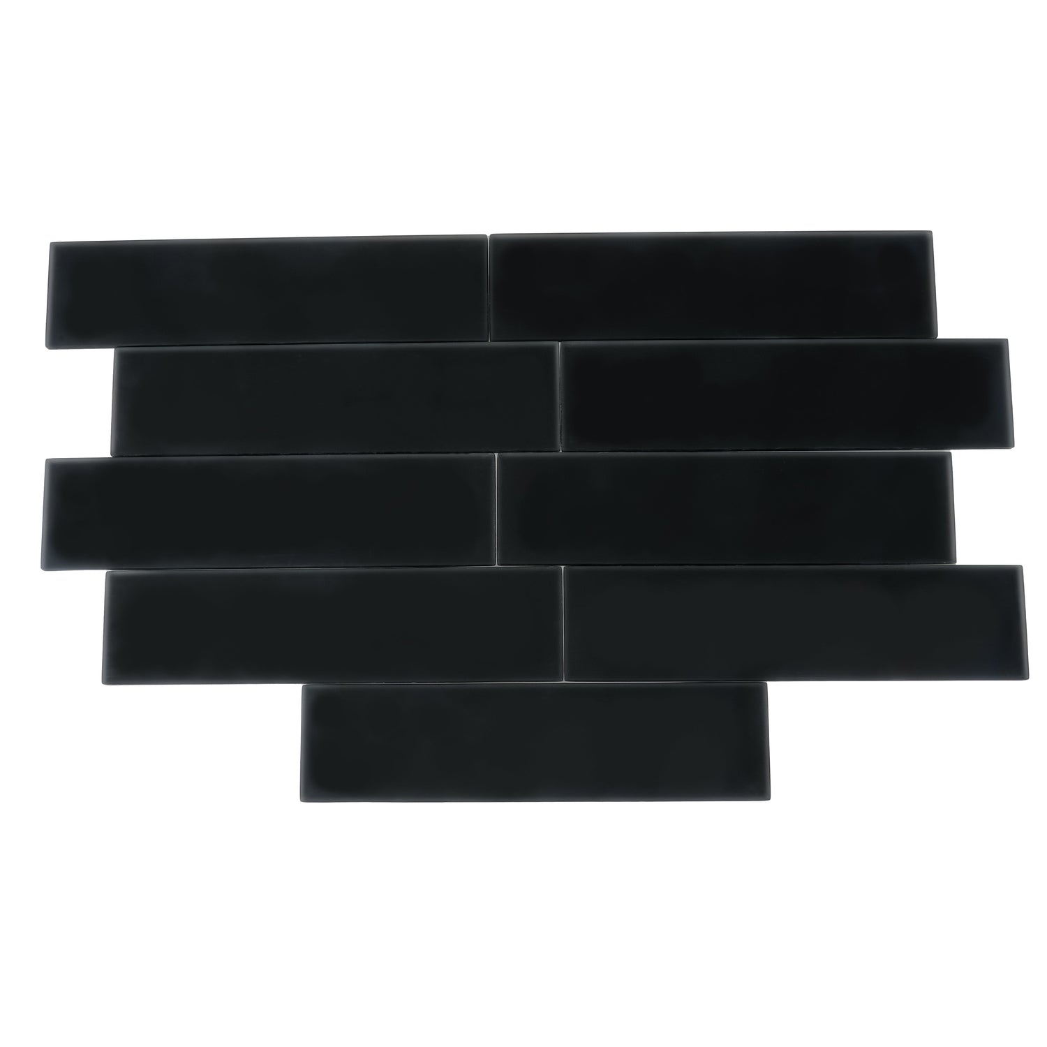 Sample - Black 3x12 Matte Glass Subway tile (20 pack, 5 sq ft/case)