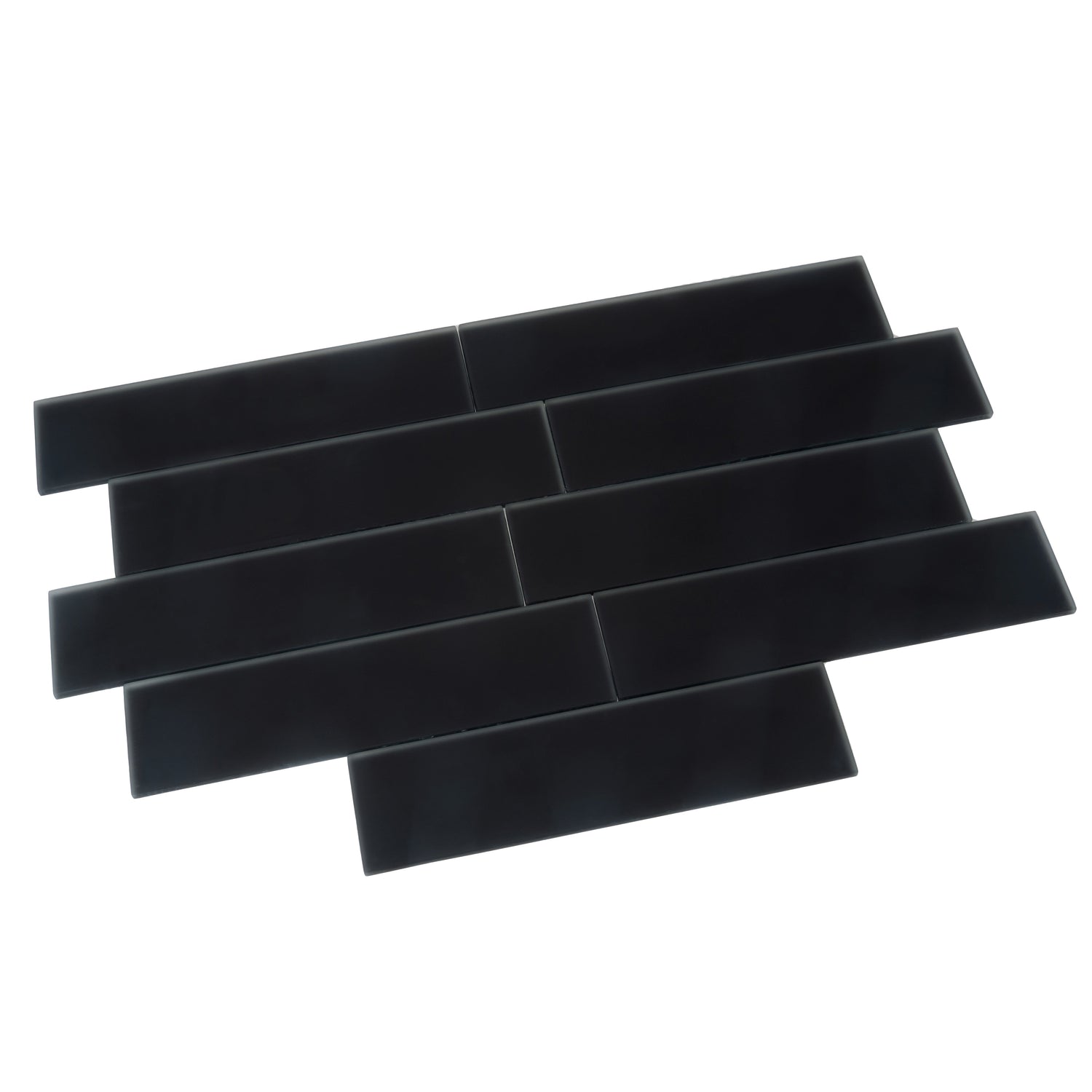Sample - Black 3x12 Matte Glass Subway tile (20 pack, 5 sq ft/case)