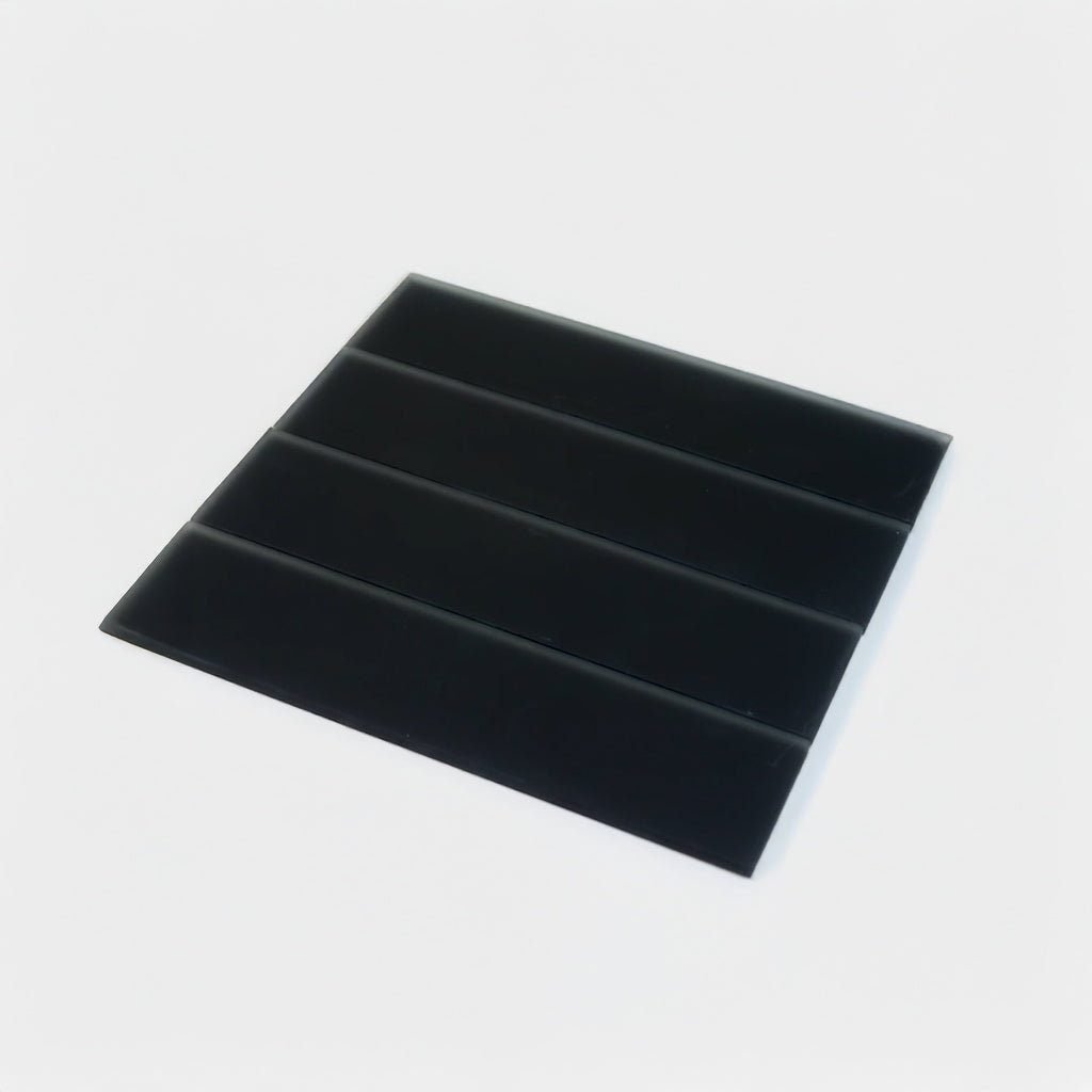 Sample - Black 3x12 Matte Glass Subway tile (20 pack, 5 sq ft/case)