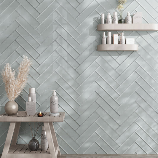 Gray 3x12 Glossy Subway Glass Tile (20 pack, 5 sq ft/case)