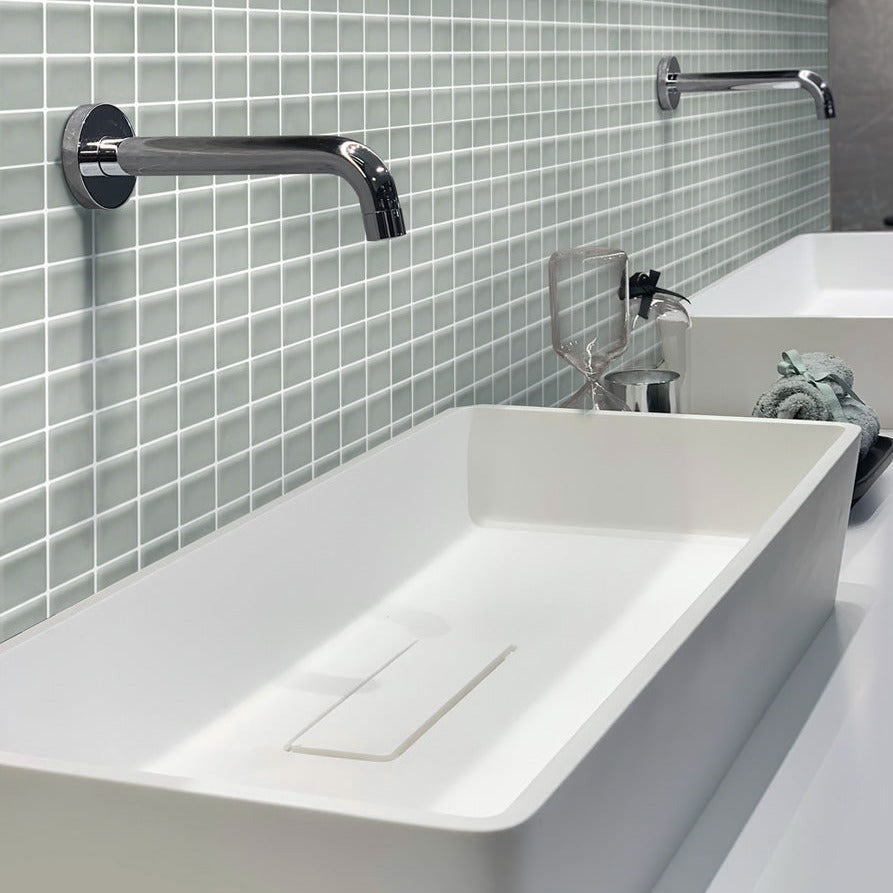 10 pack Gray 11.8 in. x 11.8 in. 1x1 Matte Finished Glass Mosaic Tile (9.67 sq ft/case) - Sample