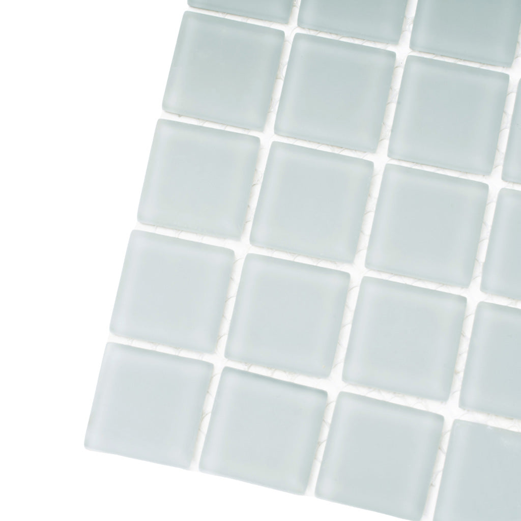 10 pack Gray 11.8 in. x 11.8 in. 1x1 Matte Finished Glass Mosaic Tile (9.67 sq ft/case) - Sample