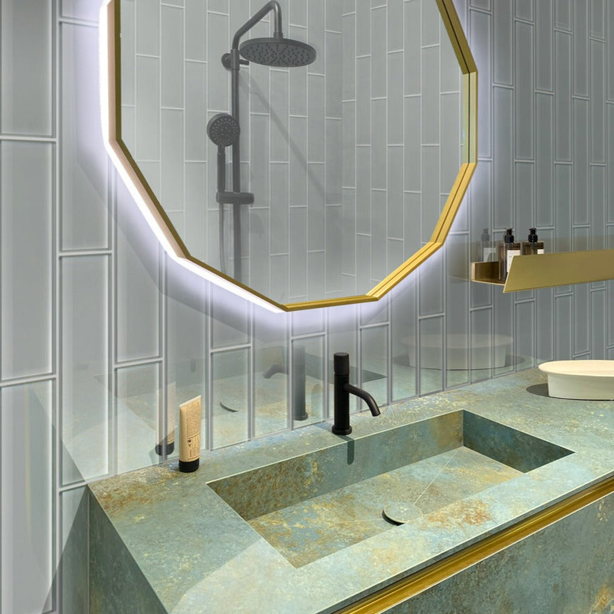 Gray 4x16 Subway Glossy Glass Tile (12 pack, 5.33 sq ft/case) - Sample