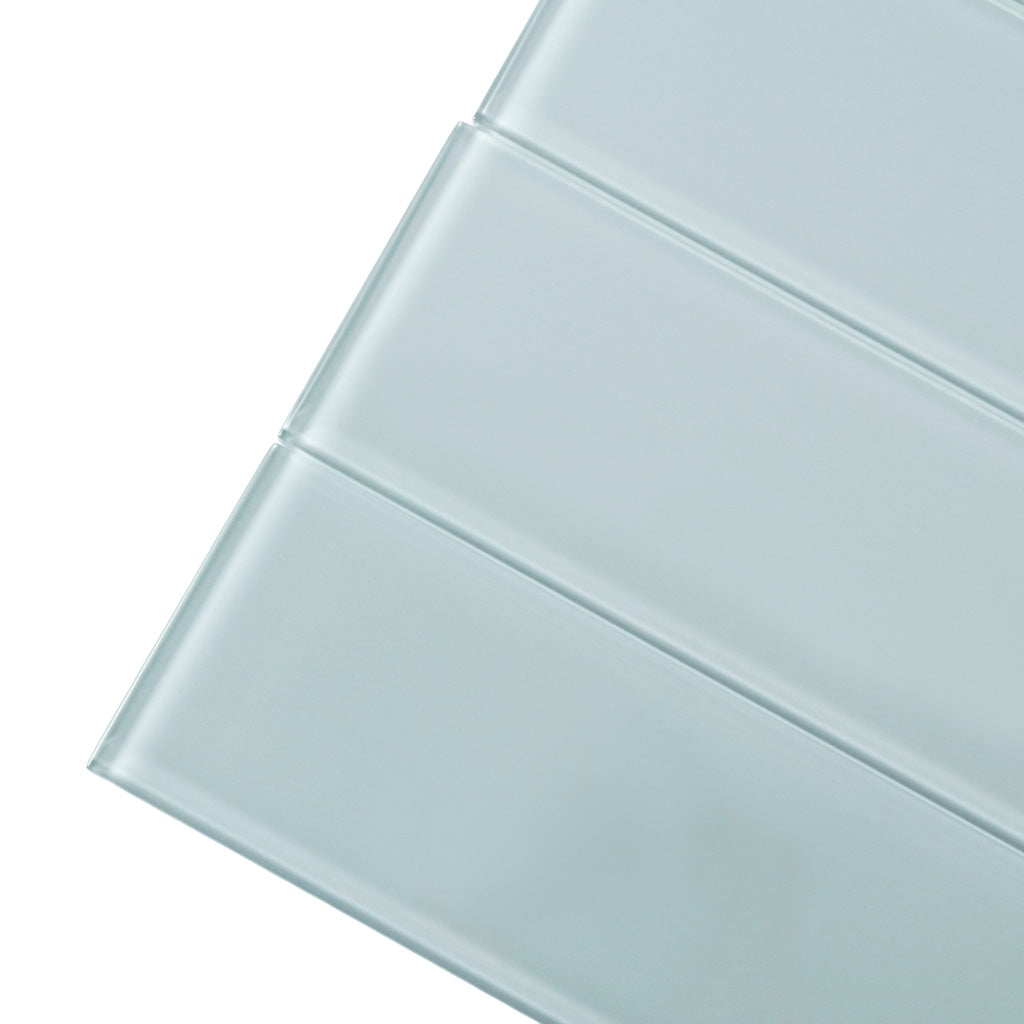 Gray 4x16 Subway Glossy Glass Tile (12 pack, 5.33 sq ft/case) - Sample