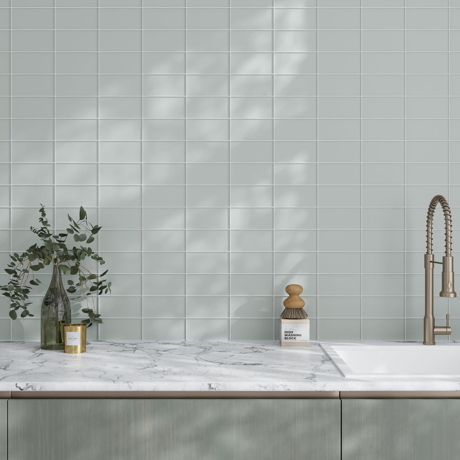 Gray 3x6 Matte Subway Glass Tile (40 pack, 5 sq ft/case)