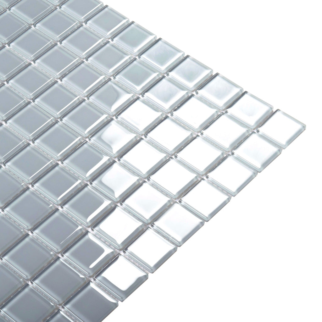 Gray 12x12 Glossy Square Glass Mosaic Tile (10 pack, 9.67 sq ft/case) - Sample