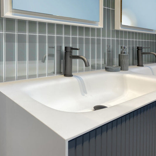 Stone Blue 3x12 Glossy Subway Glass Tile (20 pack, 5 sq ft/case) - Sample