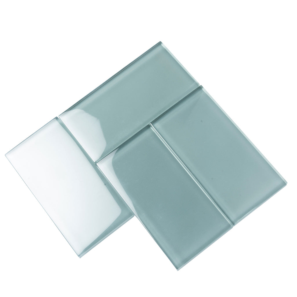 3x6 Stone Blue Glass Tile