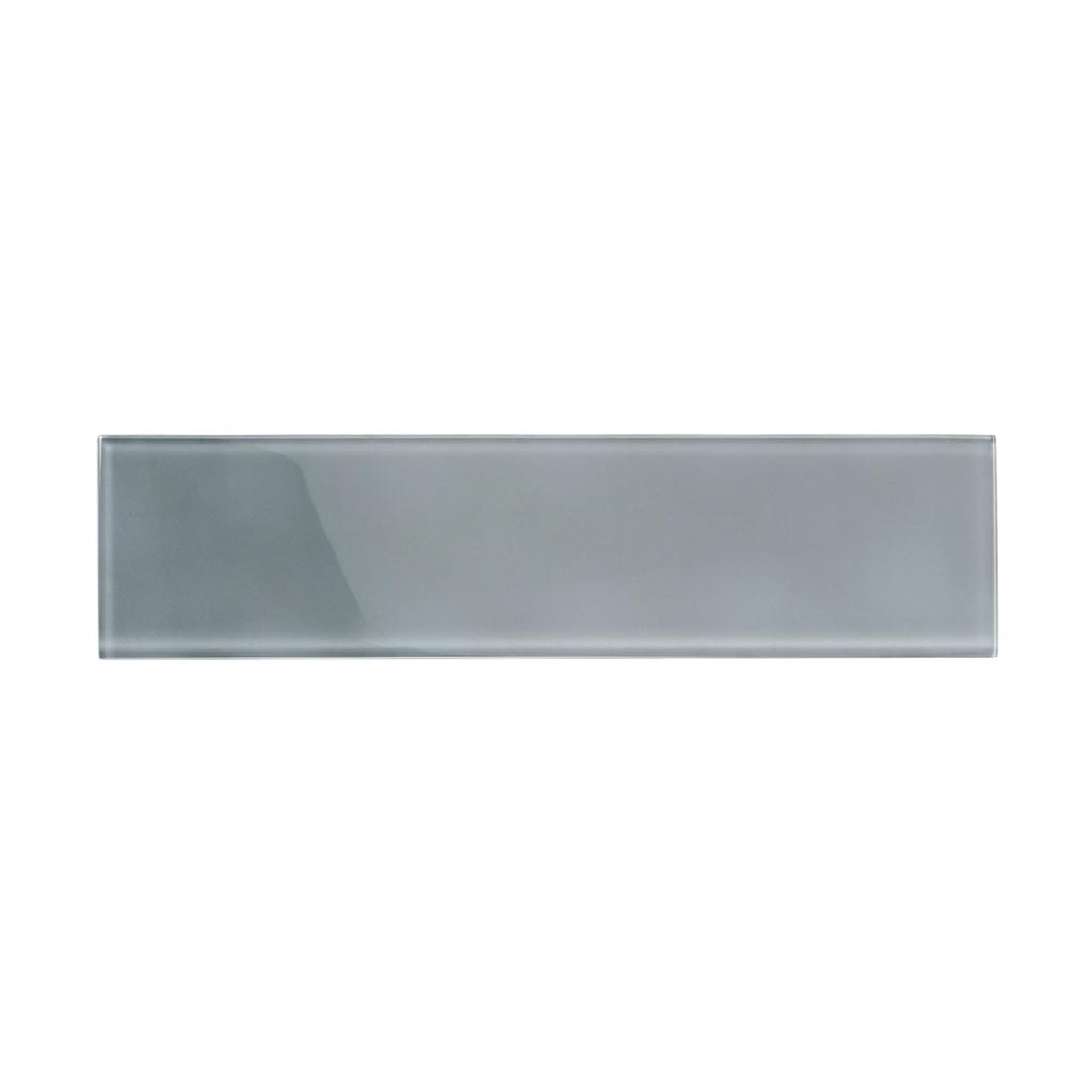 Gray 4x16 Glossy Subway Glass Tile (12 pack, 5.33 sq ft/case) - Sample