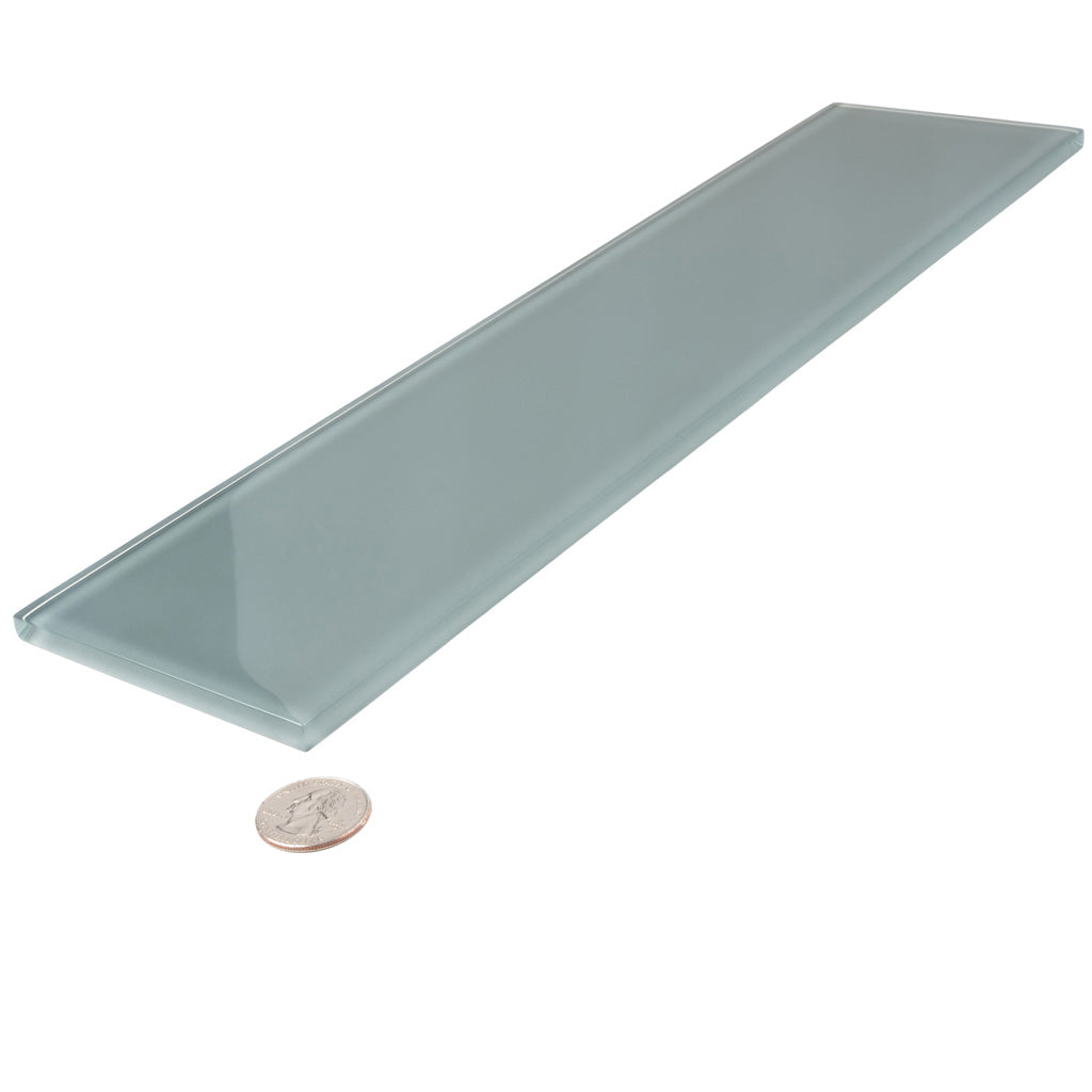 Gray 4x16 Glossy Subway Glass Tile (12 pack, 5.33 sq ft/case) - Sample