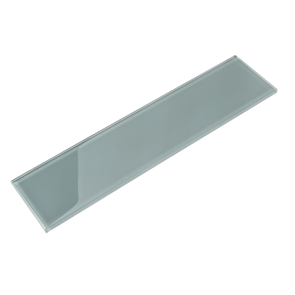 Gray 4x16 Glossy Subway Glass Tile (12 pack, 5.33 sq ft/case) - Sample