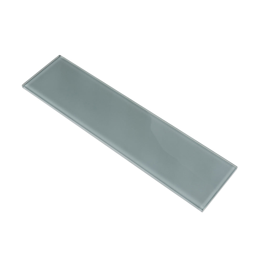 4x16 Gray Polished Glass Tile