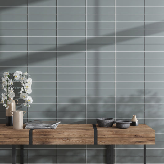 Stone Blue 3x12 Matte Subway Glass Tile (20 pack, 5 sq ft/case)