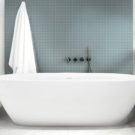 Stone Blue 12x12 Glossy Square Glass Mosaic Tile (10 pack, 9.67 sq ft/case) - Sample