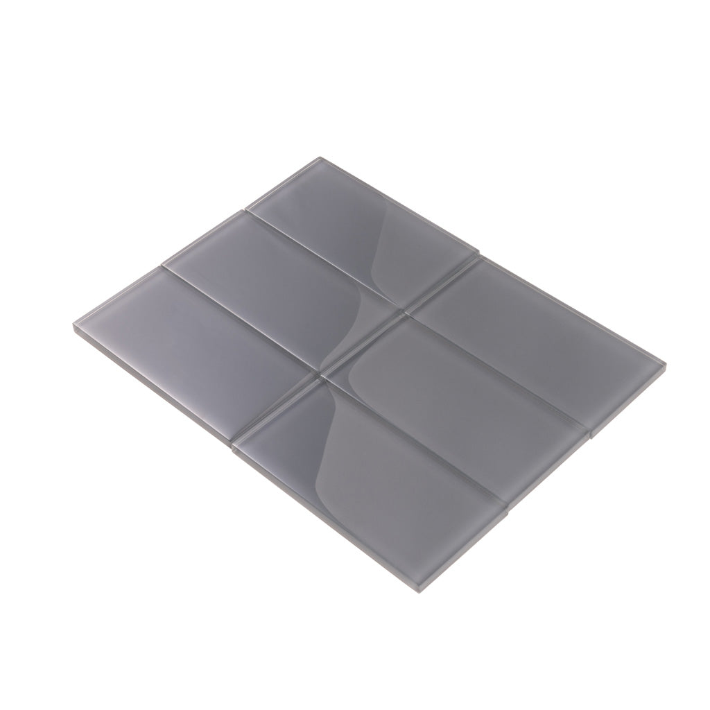 3X6 Coin Gray Glass Tile