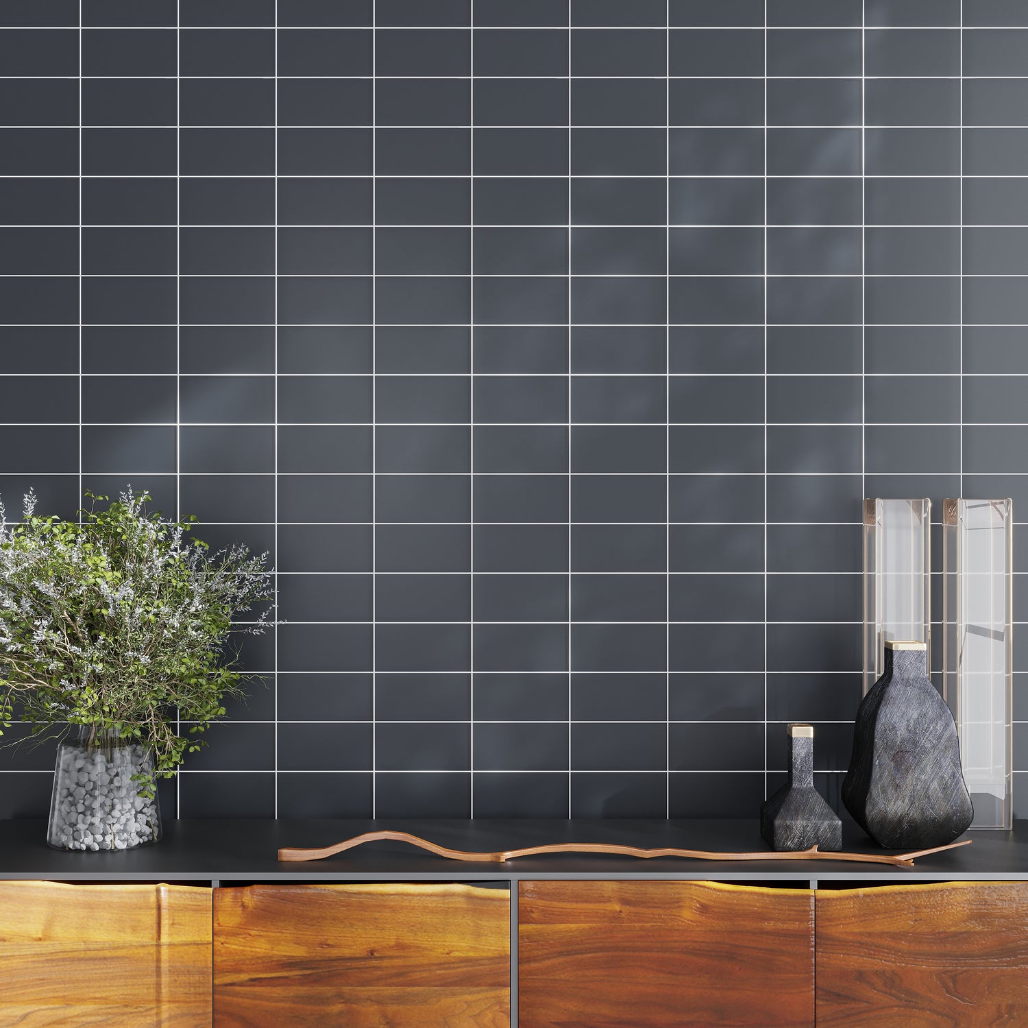 Coin Gray 3x6 Matte Subway Glass Tile (40 pack, 5 sq ft/case)