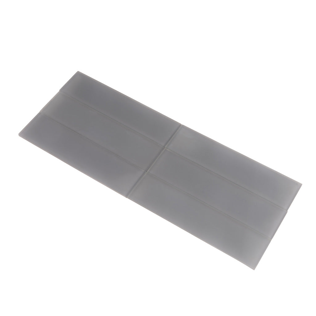 Coin Gray 3x12 Matte Subway Glass Tile (20 pack, 5 sq ft/case) - Sample