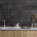 Ash Gray 3x12 Glossy Subway Glass Tile (20 pack, 5 sq ft/case)