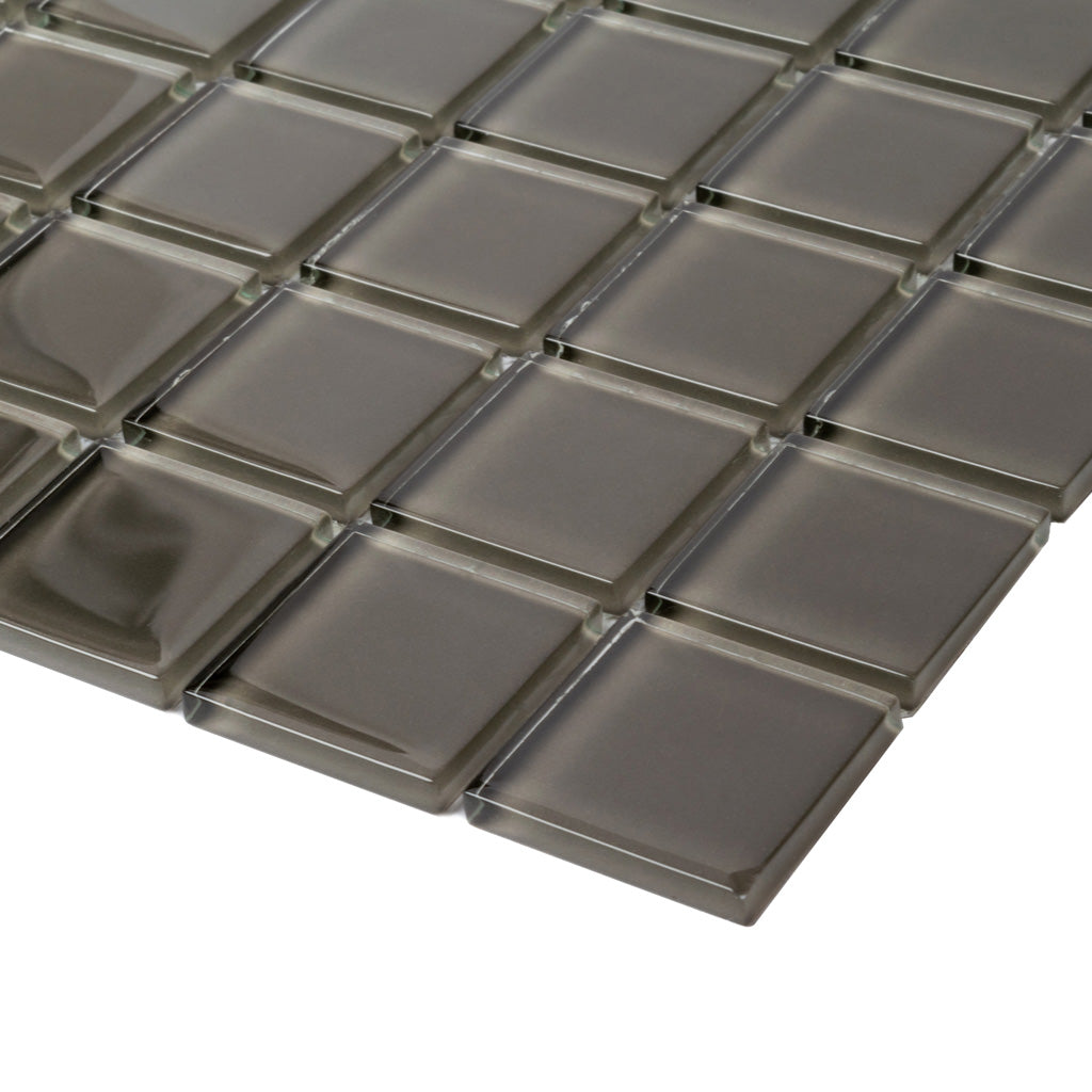 1X1 Ash Gray Glass Tile