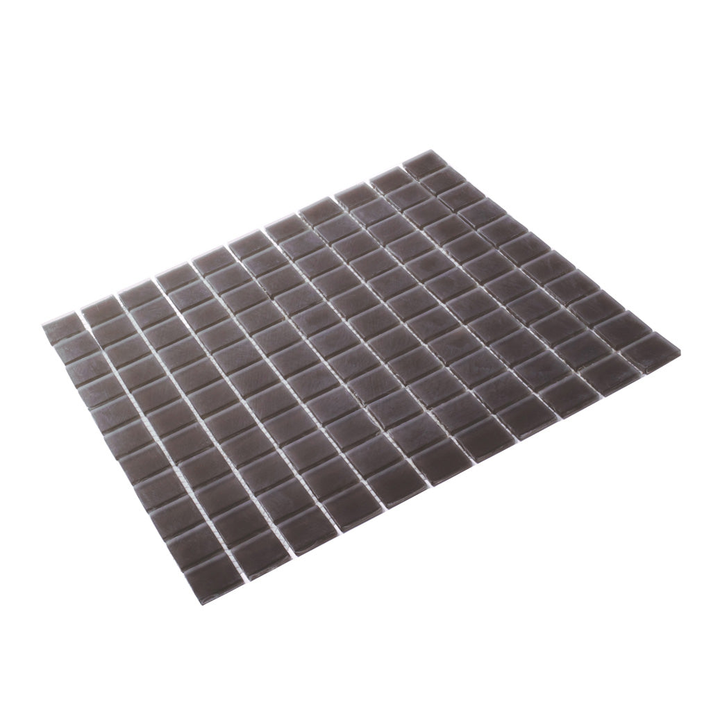 1X1 Ash Gray Glass Tiles